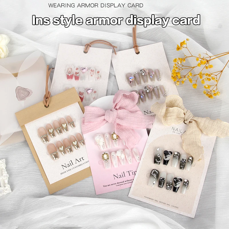 Fake Nails Display Card Ins For Press On Nails Handmade Jewelry Display Light Luxury Photograph Props Background Paper