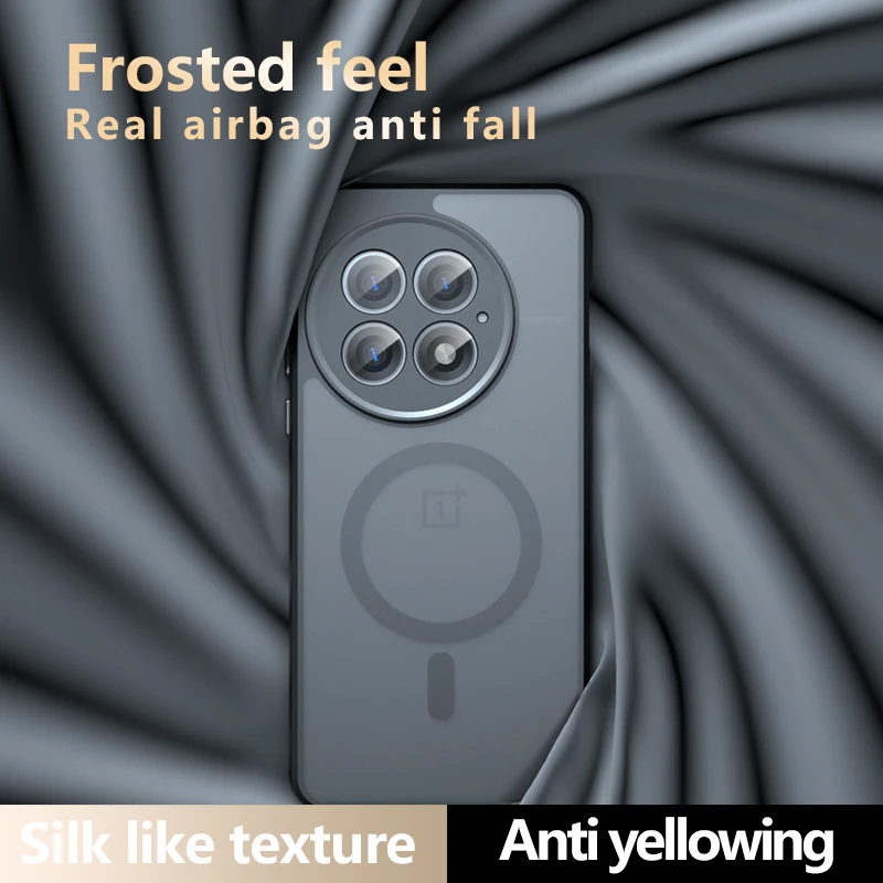 حافظة لهاتف OnePlus 13 مقاومة للصدمات مغناطيسية غير لامعة PC + غطاء شفاف مضاد لبصمات الأصابع لهاتف One Plus 13