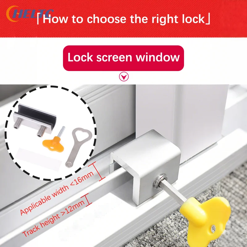 

1PC Child Protection Baby Safety Adjustable Sliding Window Locks Stop Aluminum Alloy Security Lock With Keys Safety Window Lock