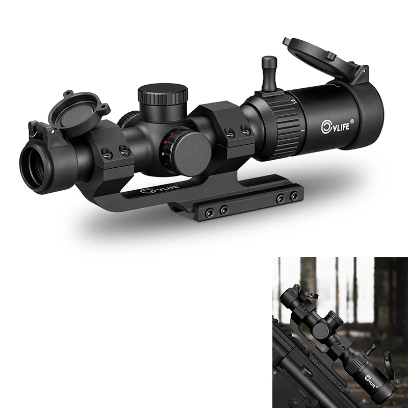 

CVLIFE 1-4x20 LPVO Rifle Scope with 1 inch Picatinny Cantilever Mount Illuminated Reticle Sights Compact Riflescope for Hunting
