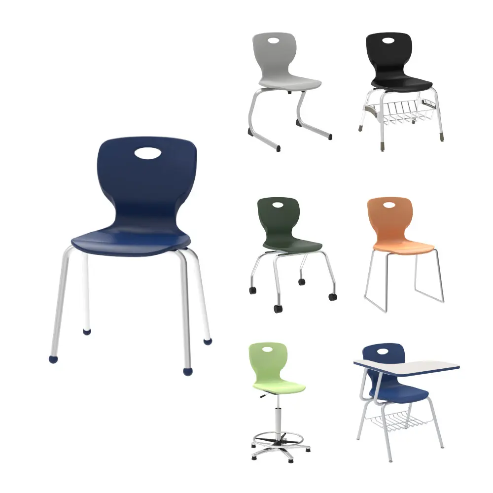 

Эргономичный школьный стул с четырьмя ножками для современного класса для учащихся начальной и средней школы, удобное сиденье из полипропилена на спине
