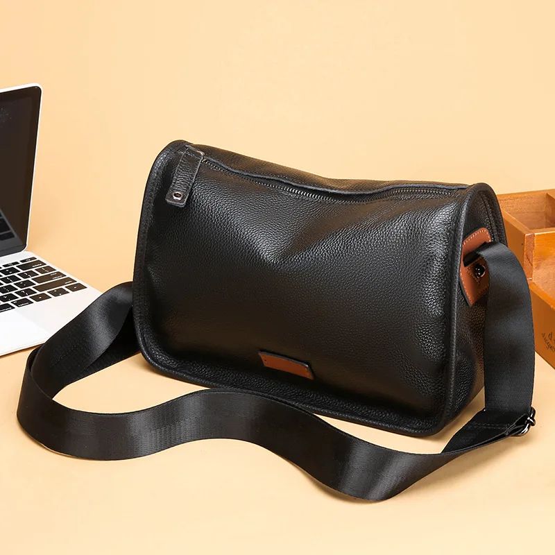 Sac à bandoulière en cuir pour hommes, Vintage, couche supérieure en cuir de vache pur, sac à bandoulière décontracté, nouvelle collection 2023 Sle Buet ape, fermeture à glissière