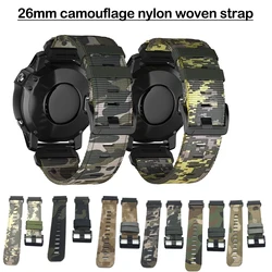 for Garmin Fenix 6X pro braided nylons Strap Fenix 7X  tactix 7 Pro for Garmin Fenix 3 26mm Quick Release NylonReplacement Strap