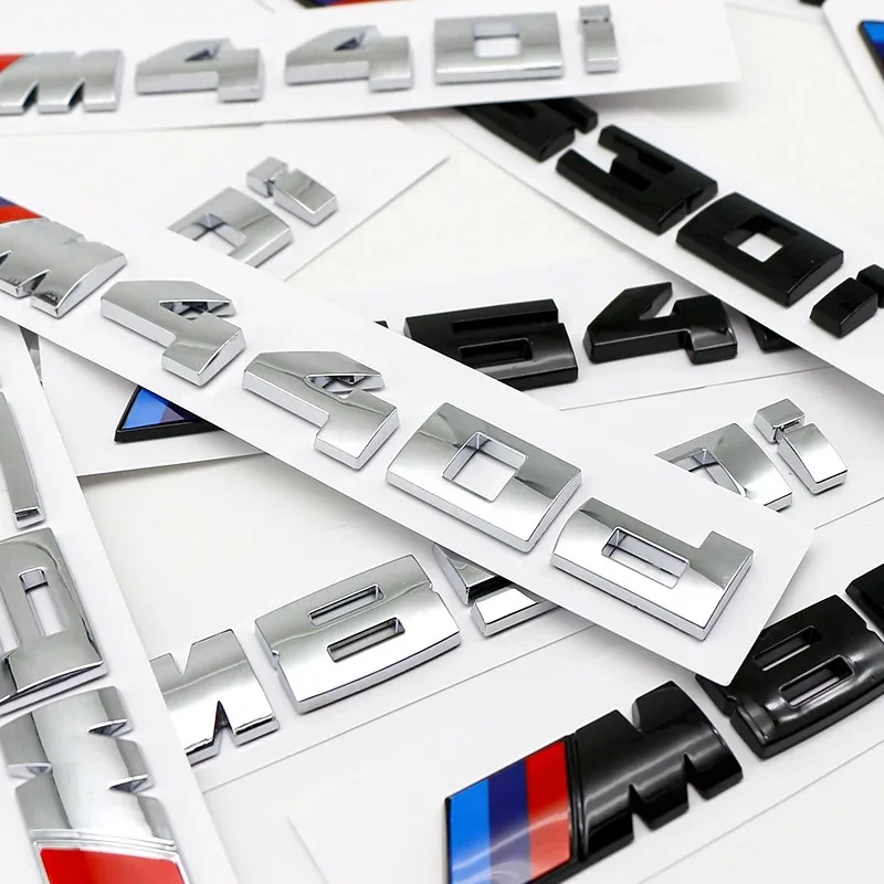 3D ABS Car Letters M Logo Sticker Rear Trunk Emblem Badge Gloss black For BMW M340i M340d M530i M440i M630i M550d M850i M760Li