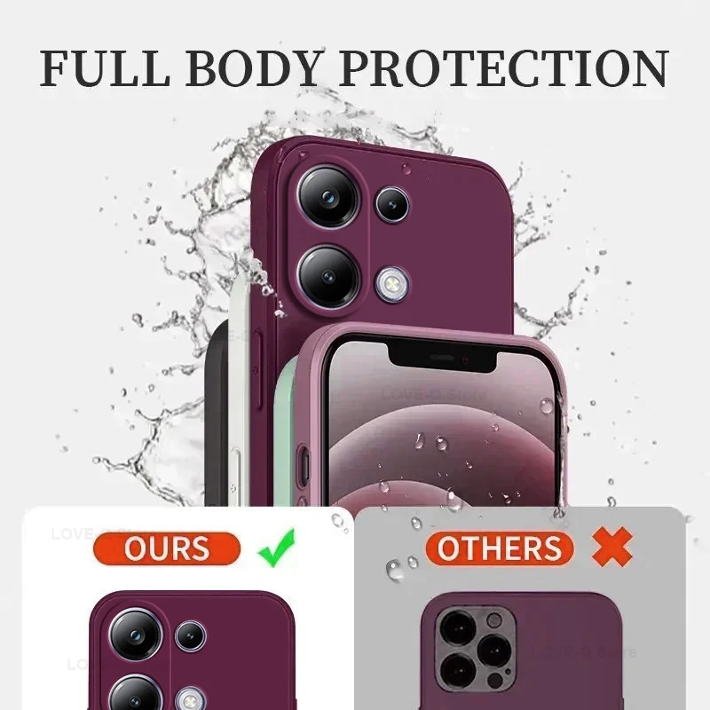 Phone Case For Poco M6 Pro Silicone Solid Color Fall and Collision Protection Cover For Xiaomi Poco M6 M 6 Pro M6Pro PocoM6 Pro