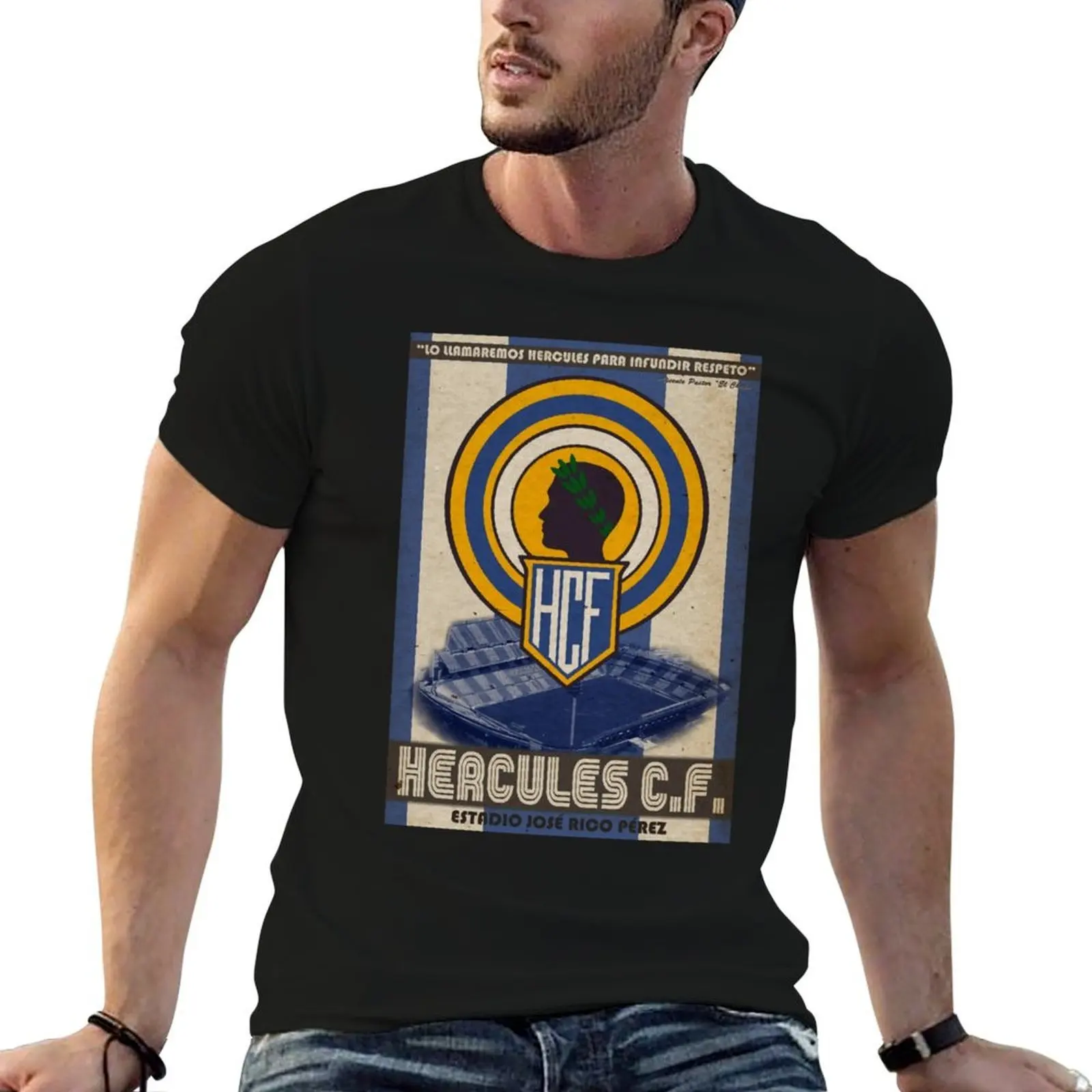 Hercules C.F. Camiseta con estampado de Alicante, camisetas para hombre, camiseta ajustada para hombre, camisetas de lujo para hombre, camiseta