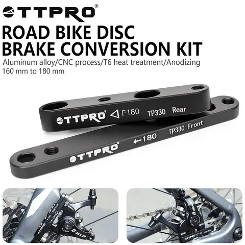 TTPRO Yol Bisikleti Disk Fren Dönüşüm Kiti Alüminyum Alaşımlı CNC T6 Isıl İşlem Görmüş Eloksal 160mm ila 180mm Yükseltme Dönüşüm Taban Seti