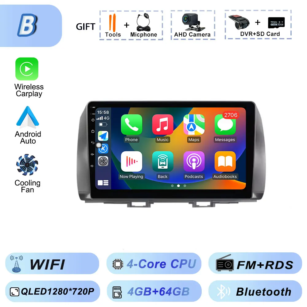 Android Auto voor Toyota BB 2 Daihatsu Materia 2005-2016 Autoradio Multimedia Video Bluetooth Speler GPS Navigatie CarPlay WiFi