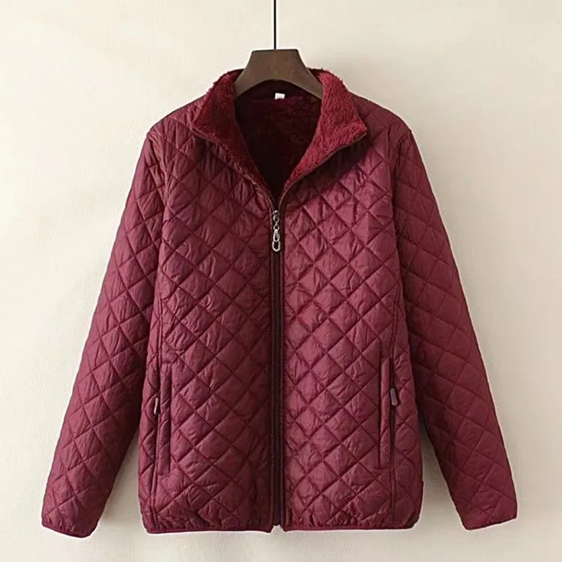 

Women Winter Cotton Jackets Old Ladies' Grandmother's Cotton Jackets Mid Aged Elderly Mothers' Autumn New Plush Fleece Jackets