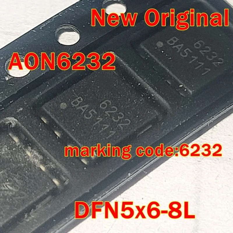 

3Pcs to 100Pcs Aon6232 New Original Dfn5X6-8L Marking Code:6232 40V N-Channel Mosfet