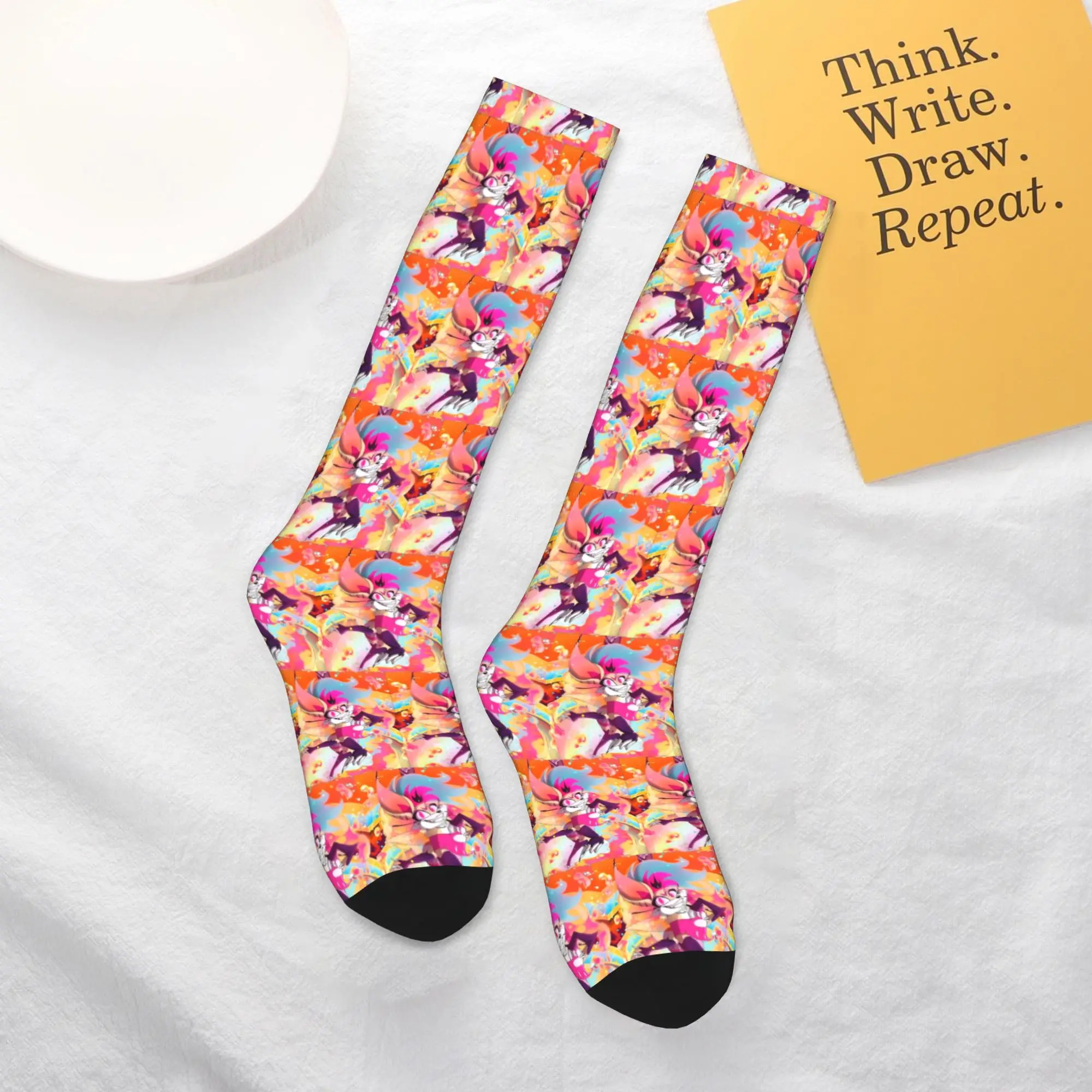 All Seasons Crew Stockings Helluva Boss Beelzebub Socks Harajuku Funny Hip Hop Long Socks Accessories for Men Women Gifts