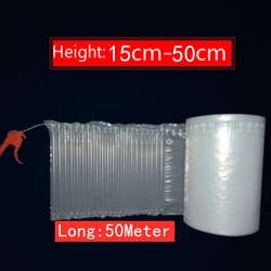 50m Air Column Bags Shockproof Air Column Bag Coil Logistics Packaging Disinfection Water Bottle Cosmetics Liquid Packaging