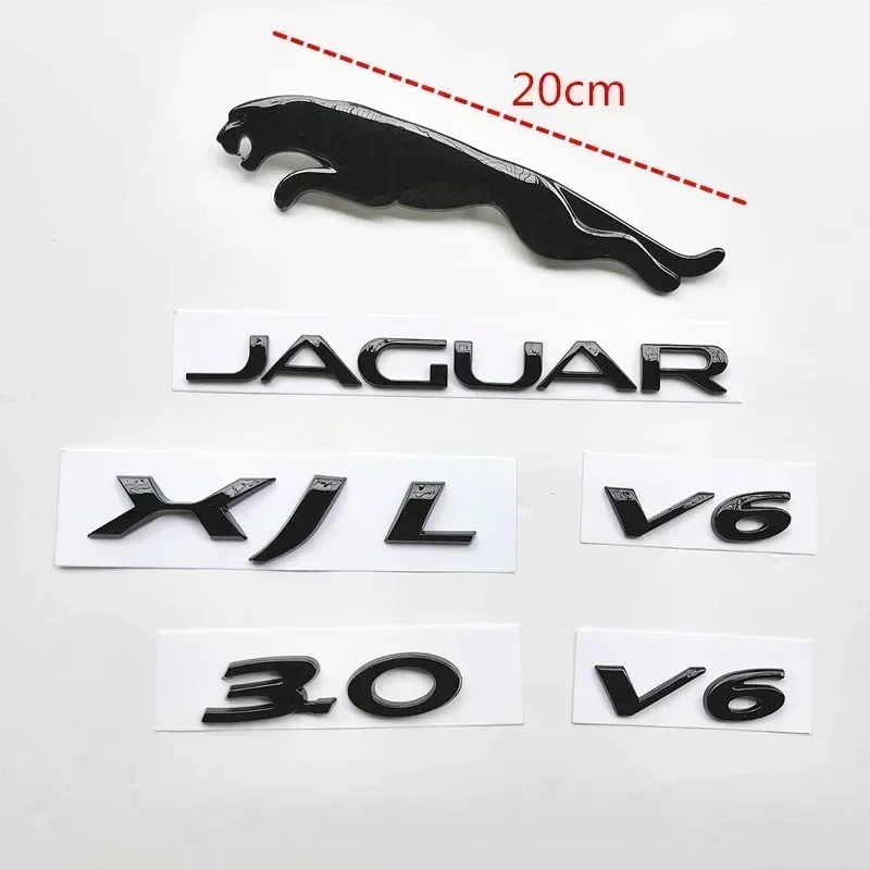 1PCS ABS Black Silver Car Letter Rear Trunk Decals Emblem Badge For Jaguar XF XFL XE XEL XJI Logo Type S-Type F-Type Accessories