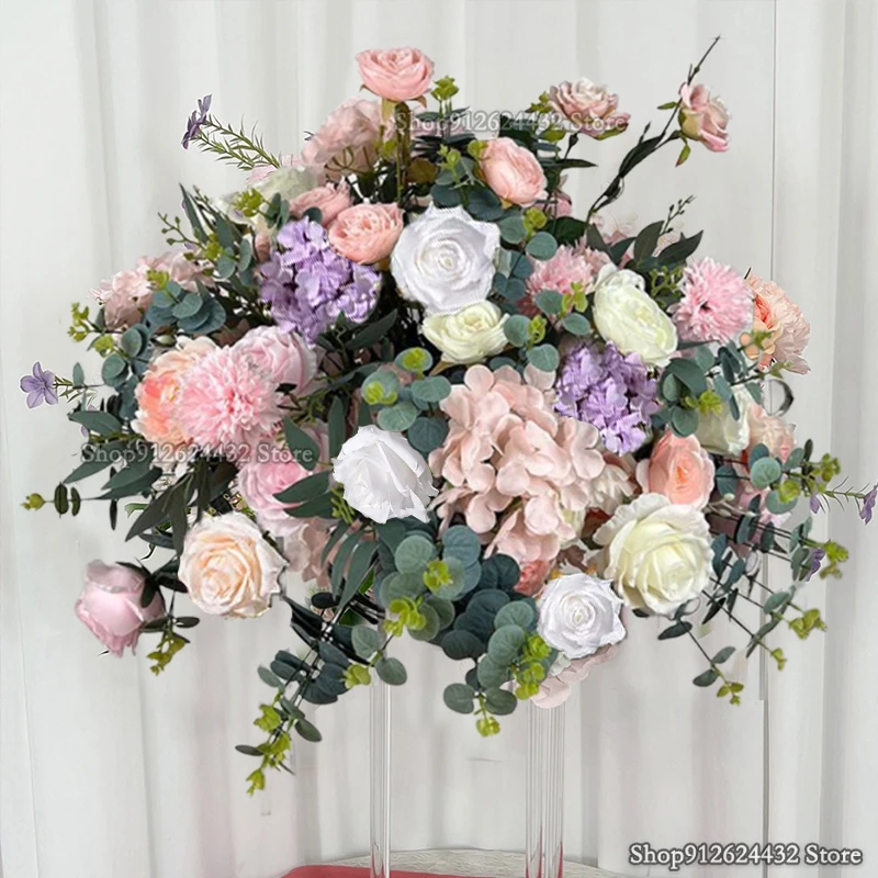 

Зеленый лист, красочная искусственная шелковая роза, гортензия, уличный свадебный фон, арочная рамка, подставка для мероприятий, декор для вечеринки