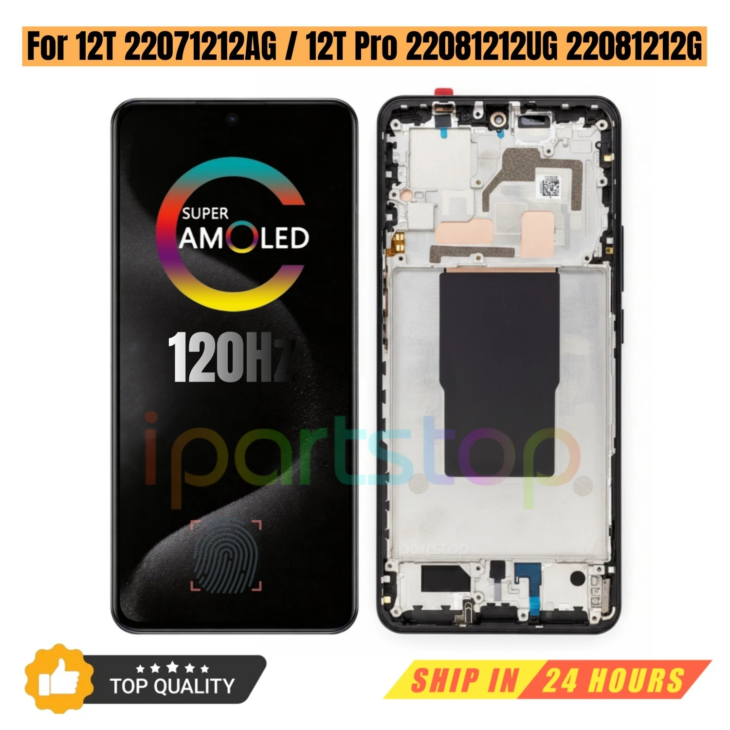 

iParts Replacement AMOLED Display for Xiaomi 12T 22071212AG 12T Pro 22081212UG 22081212G Touch Screen With Frame Assembly OEM