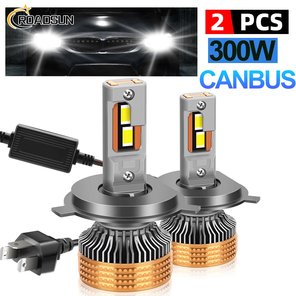

Super Bright 2Pcs H4 H7 H1 H11 H8 H9 HeadLight LED Car Lamps 9005 HB3 9006 HB4 High Power 300W 40000LM Car Bulbs 6000K White 12V