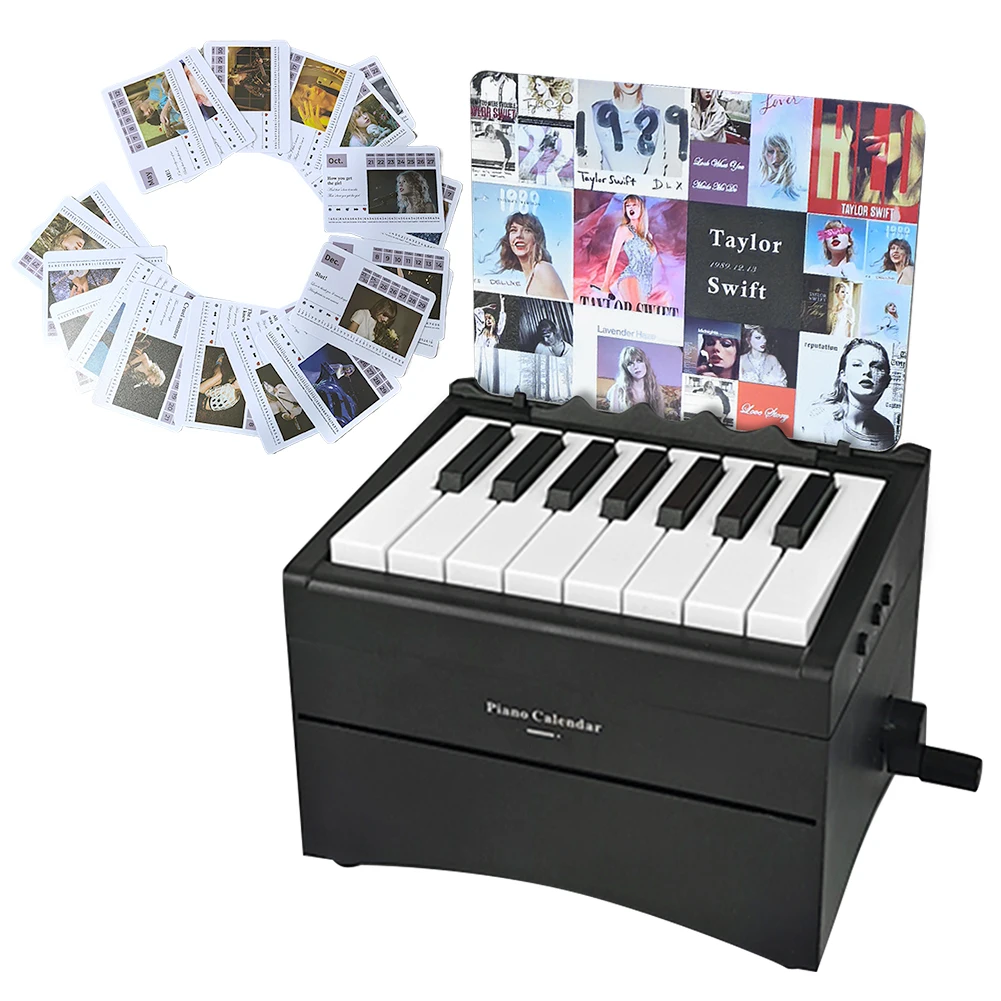 BT Taylor Piano Calendar 2025 أوراق الموسيقى لعبة البيانو القابلة للعب أجندة مكتبية /رزنامة مكتبية مع 27 بطاقة تقويم الموسيقى 52 أغنية هدايا لمحبي