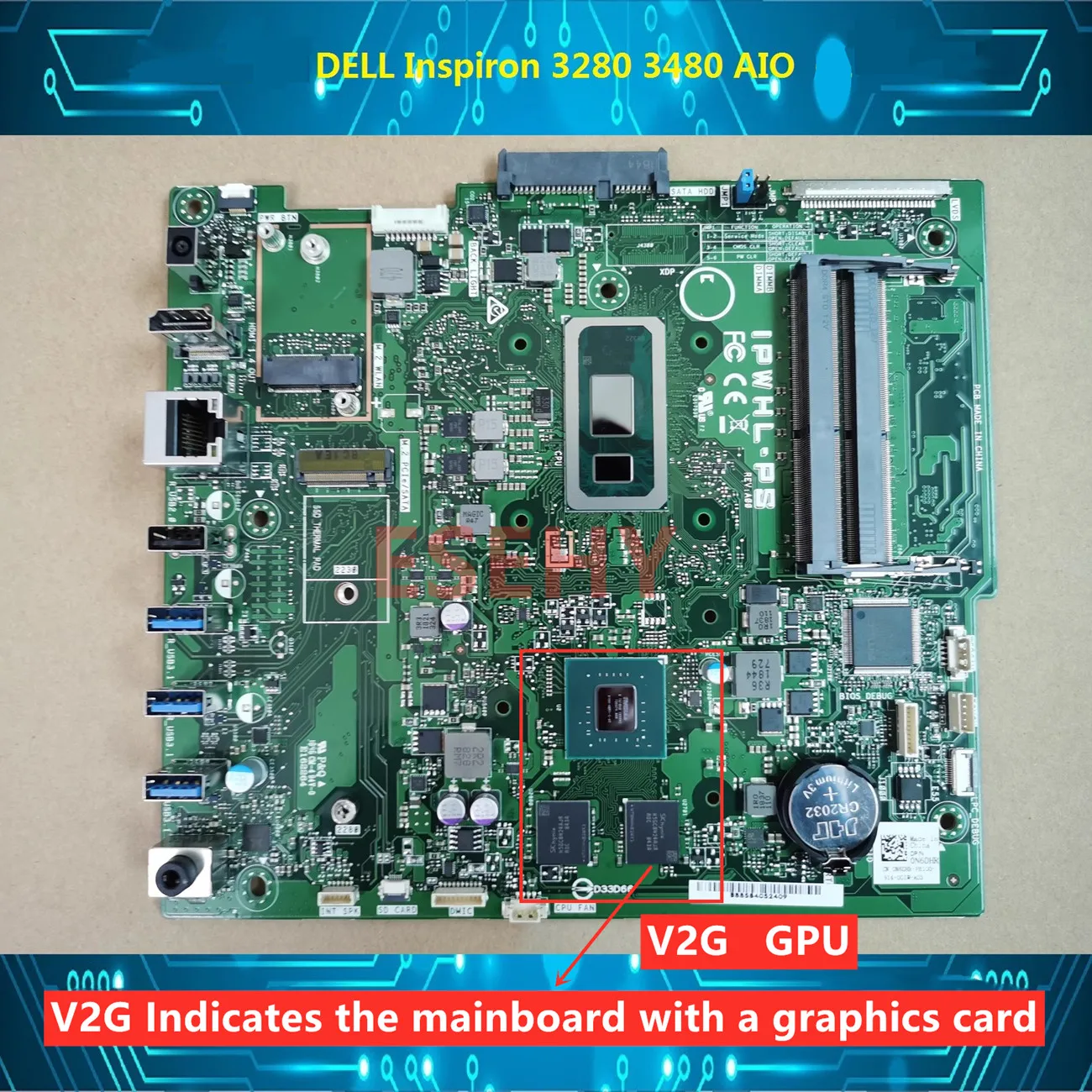 Imagem -03 - Placa-mãe Ipwhl-ps-all-in-one para Dell Inspiron 3280 3480 Aio i3 i5 i7 Cpu 01tk76 0nn7hk 02mgdd 0n6dhr