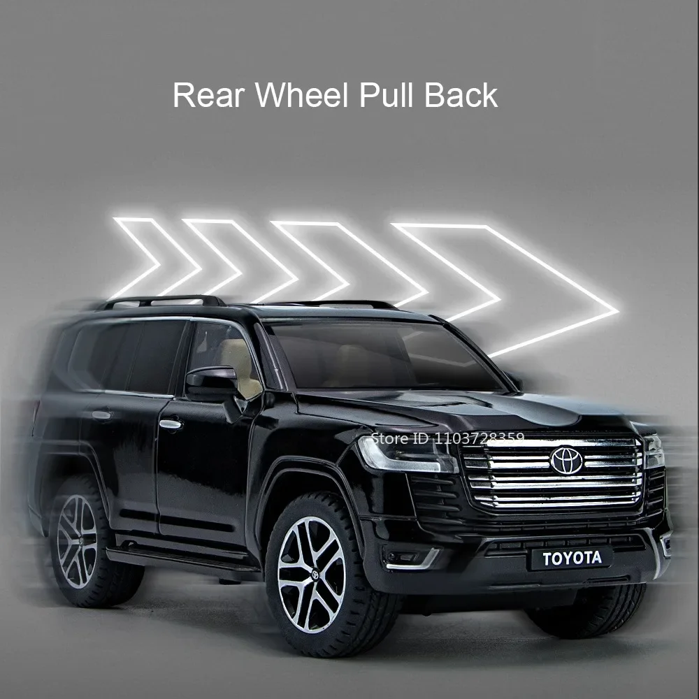 1:24 랜드크루저 RAV4 장난감 모델카 합금 다이캐스트 사운드 라이트 도어 오픈 풀백 시뮬레이션 차량 장난감 어린이 선물