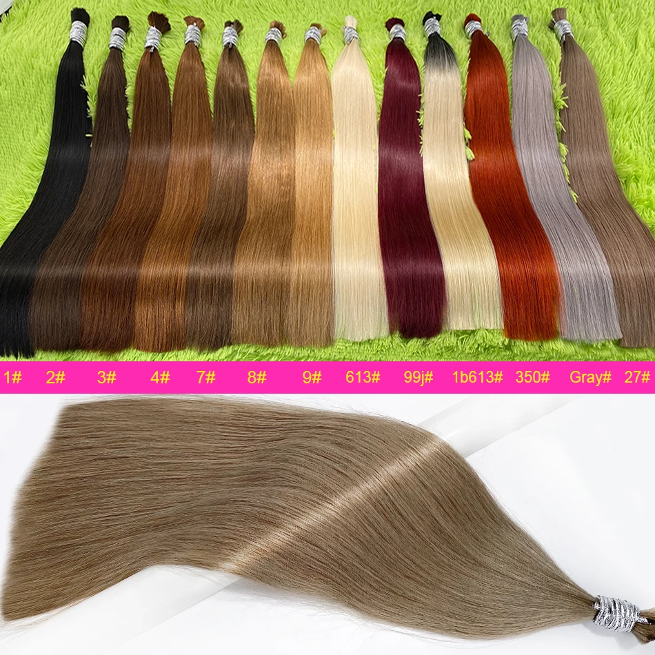 Highlight Straight Human Hair Bulk For Braiding Extensiones Cabelo Humano 100 % Natural Virgin Weaving Unprocessed No Bulk Hair