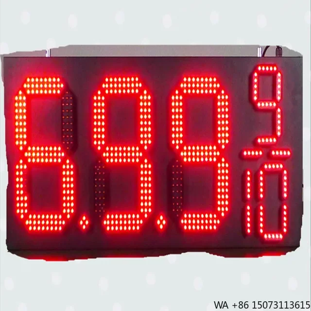 

LED Digital Price Number Board Display 8'' 10'' 12'' 18'' High Brightness for Gas Station Fuel Price Promotion