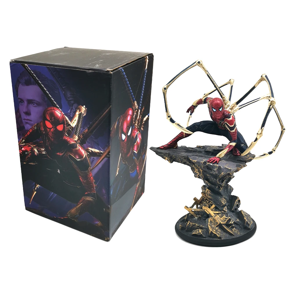 

30cm Marvel Avengers Infinity War Iron Spider Man Statue Anime Spiderman Figure Model PVC Collectible Model Decor Kids Gift