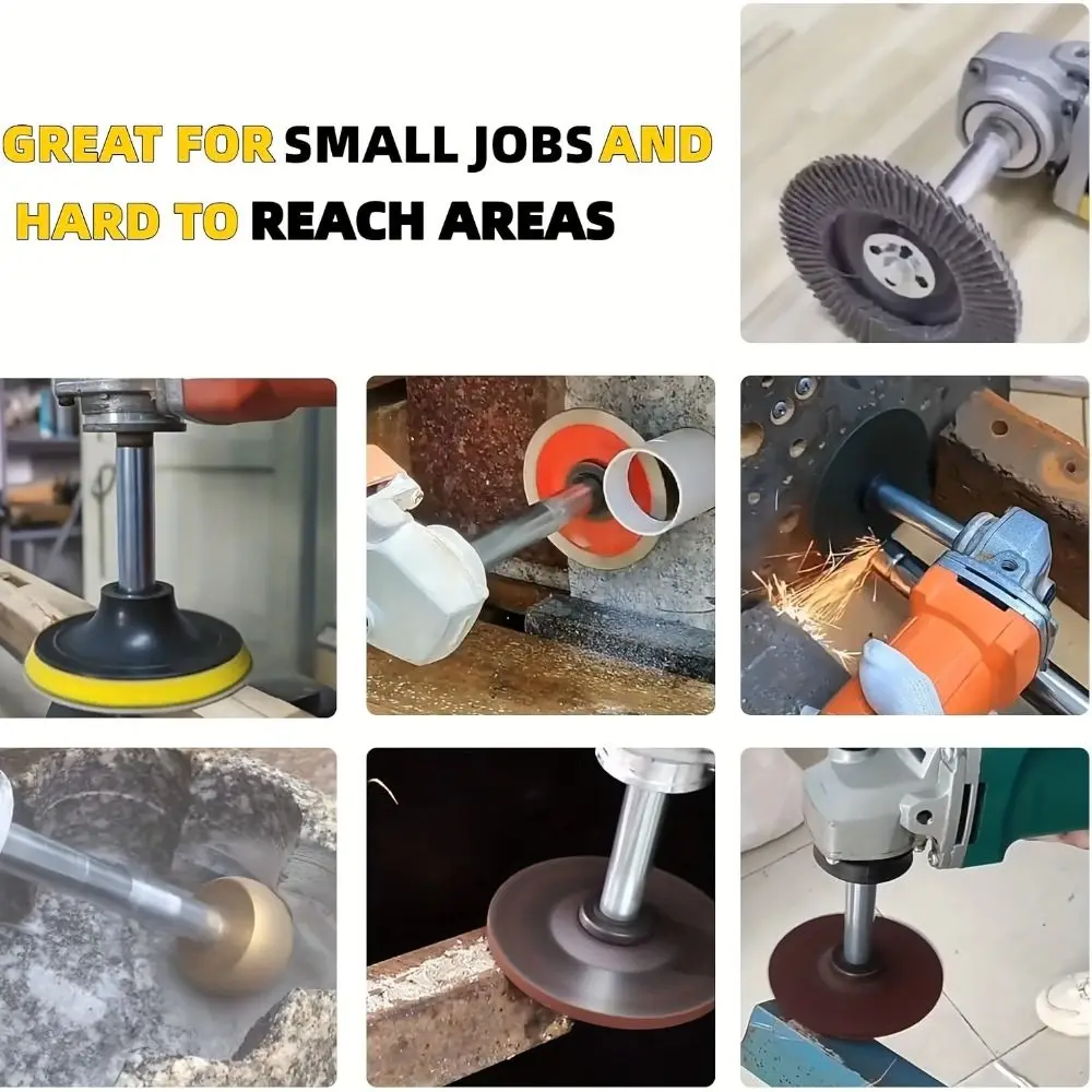 

75 mm/100 mm/140 mm Adapter Extension Rod 3 Pieces Set M 14 Angle Grinder Extension Aluminum Silver Grinding Connection Adapter