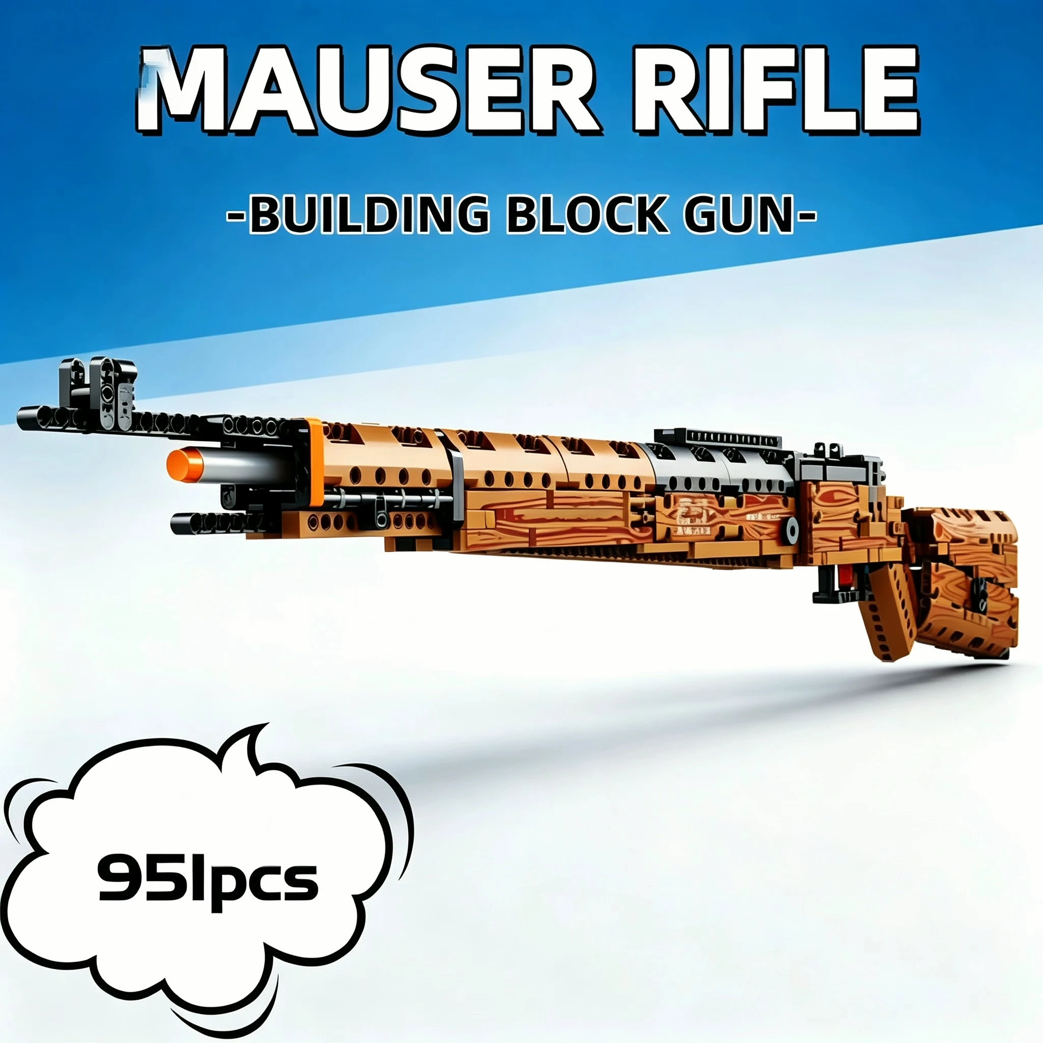 

Building Block Heavy Sniper Rifle Assembly Mauser Kar98K Building Model Firing 21246 WWII Series DIY Toy Holiday Gift