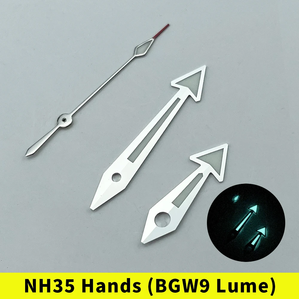 NH35 NH38 Silver Watch Hands Set NH36 Super BGW9 Lume SM 600M Ocean Style