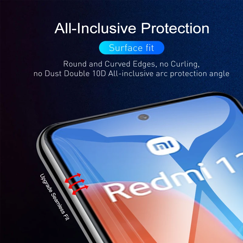 6in1 Hydrogel Film For Xiaomi Redmi 12 4G Full Cover Front Soft Film On Redmy 12 Redmi12 6.79inches Camera Lens Screen Protector