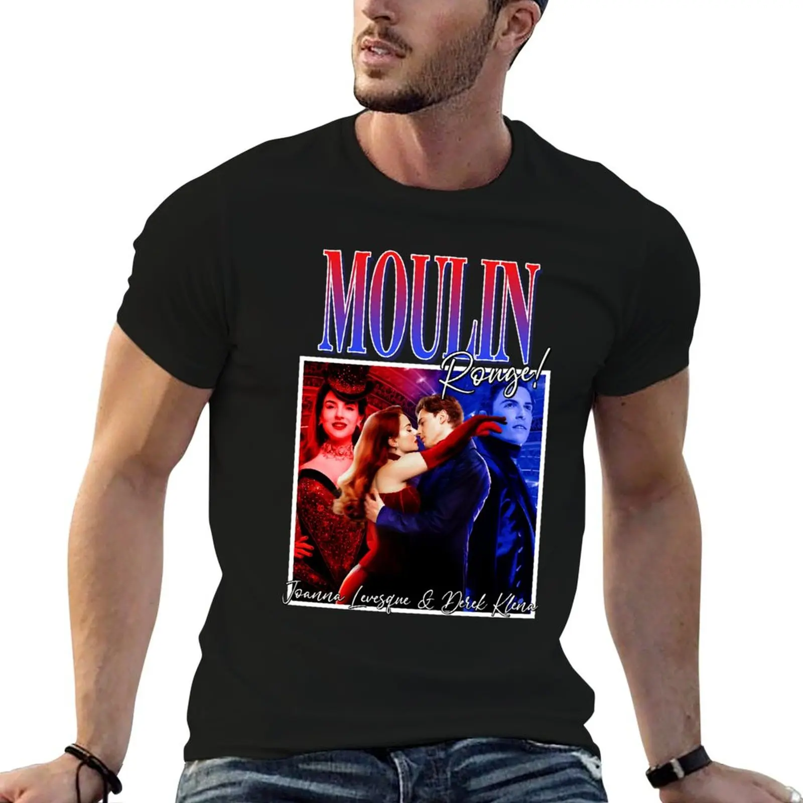 Camiseta Moulins Rouges Joanna Levesque y Derek Klena, camiseta para hombre, camiseta de lujo para hombre, camisetas de algodón 100% g para hombre, camiseta para hombre