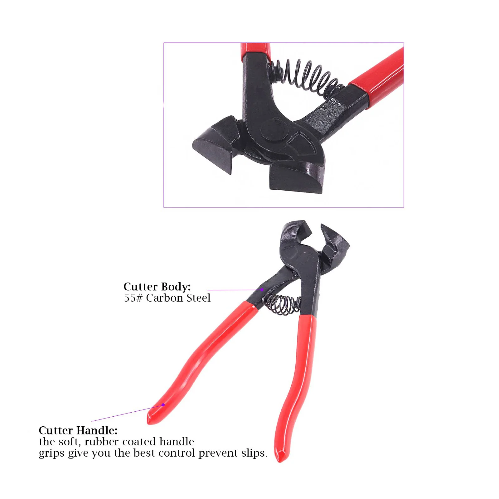 Glass Tile Mosaic Nippers Heavy Duty Double Round Wheel Flat Nose  Trimming Clamp Pliers Ceramics Cutting Tongs Tools