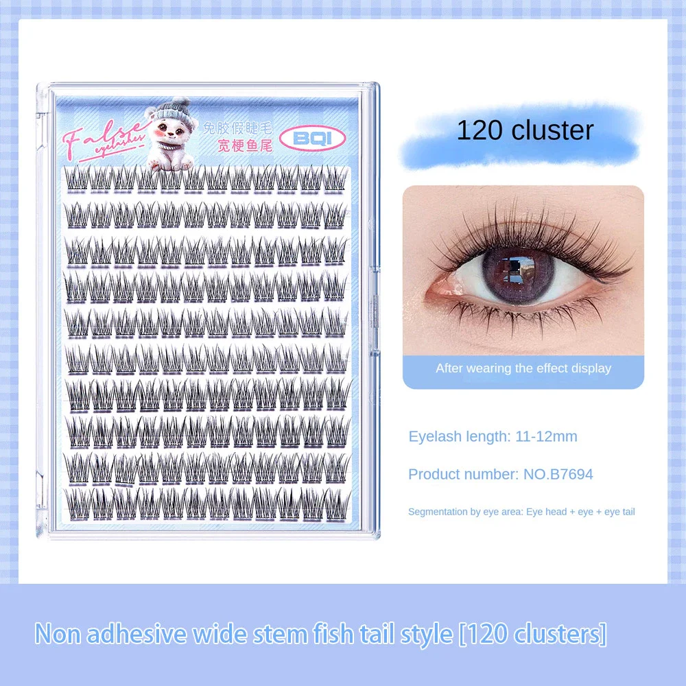 10 Reihen mit großer Kapazität, kleberfreie falsche Wimpern, Einzelcluster, 10–12 mm, gekräuselt, natürliche, selbstklebende falsche Wimpern – Detail 6