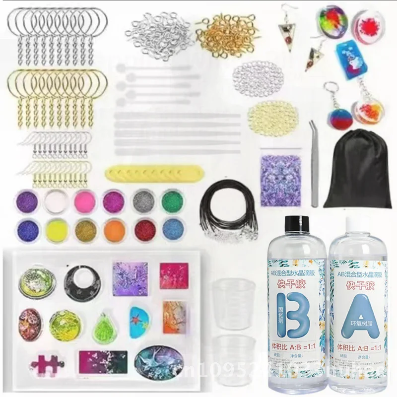 

DIY Crystal Drop Mold for Epoxy Resin Jewelry Making - Pendant Necklace Earring Key Chain Silicone Mold Modern Minimalist