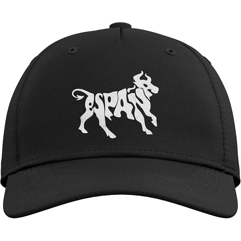 Spain Bull Word Art - Cool Espana Animal Adjustable Baseball Hat