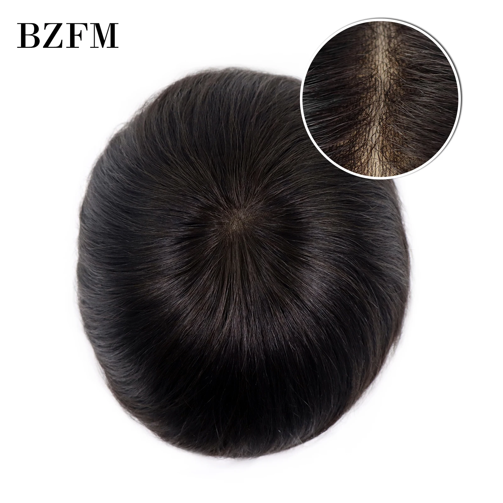 Skin PU Men Toupee Natural Black Capillary Prosthesis Toupee For Men 6