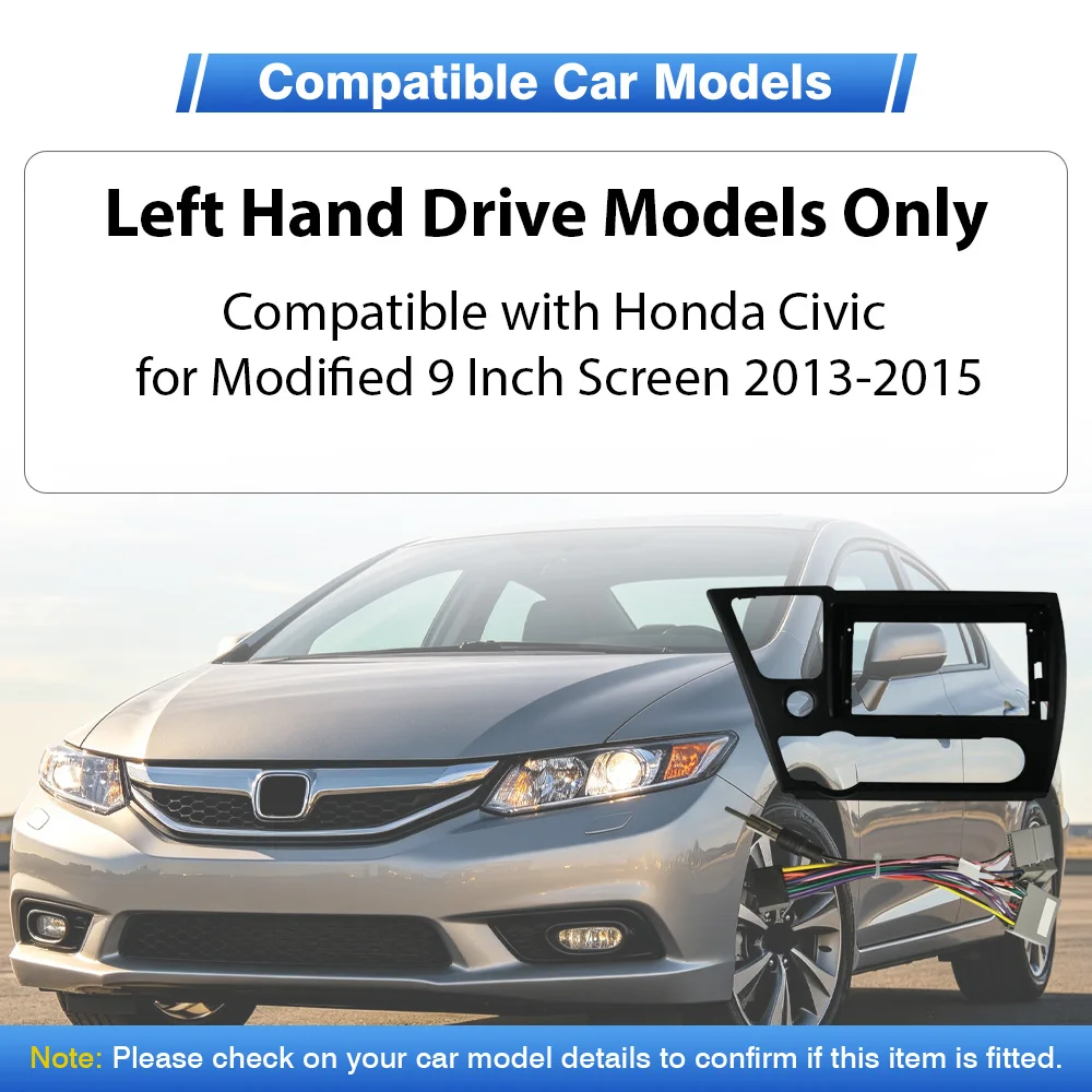 

For Honda Civic US 2013 2014 2015 9 Inch Car Radio Fascia Stereo Panel Frame Android MP5 DVD GPS Player 2Din Head Unit Panel