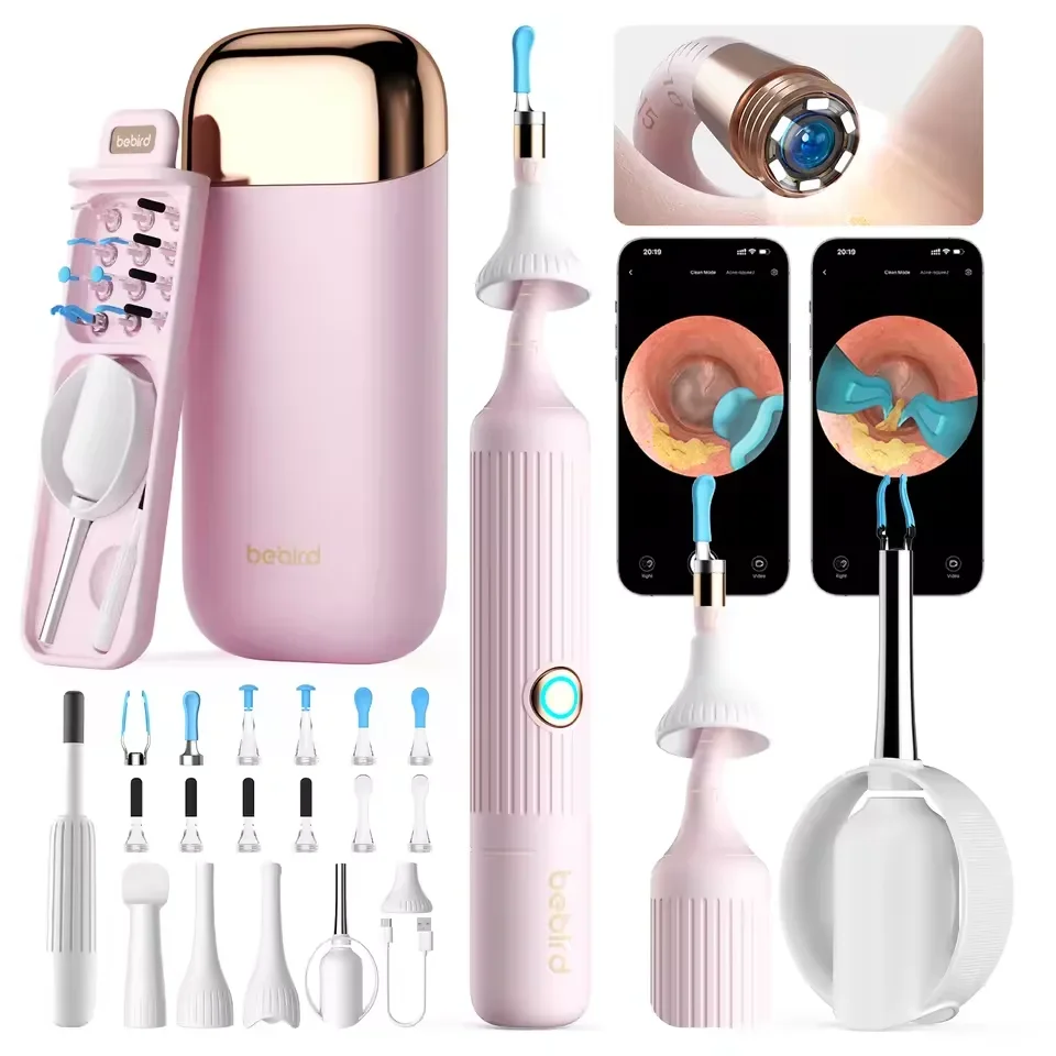 

(PINK COLOR) Original Bebird Girl Use Earsight Plus I35R Visible Ear Wax Removal Tool Camera with HD Visual Otoscope