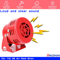 12v 110 dB Air Raid Siren Horn Speaker Alarm Sound Mini Electric Motor Driven Factory Vehicle Mini Fire Prevention
