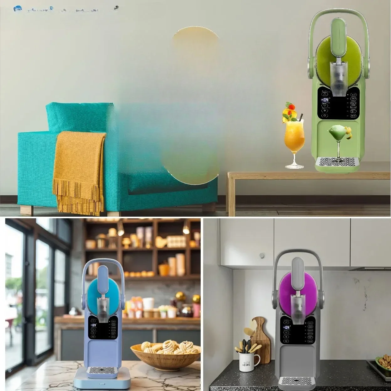 

Small Portable Slushy Maker 0.66gal Single Vessel Slush Machine With 5 Production Models And 5 Colorful Lights For Home Use 240V