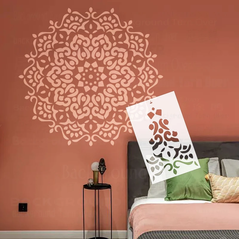 

90-130 см трафаретный настенный декор для рисования декоративный шаблон для изготовления мебели декоры для большой большой мандали потолок круглый S062