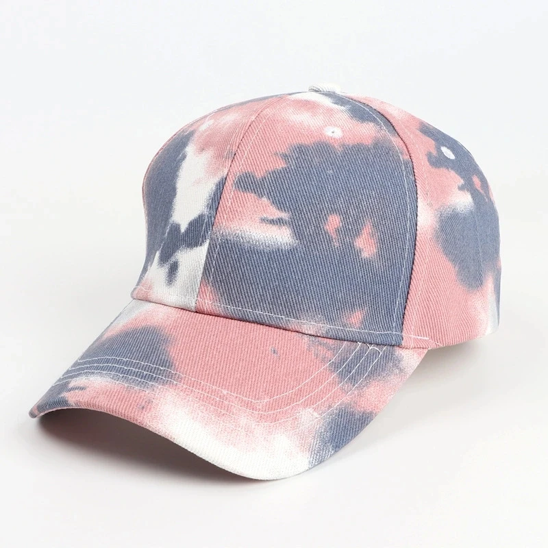 Tie-dyed gradient baseball caps street colored caps spring and summer sun hats for men and women