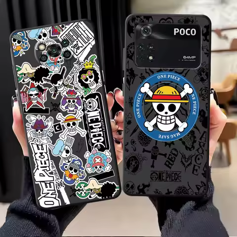 Case for Xiaomi Poco F8 F3 C71 C50 F1 C75 C61 X3 X4 X5 X7 Pro M5 M3 M4 M7 Pro Black Soft Phone Cover O-neS P-ieceS Luffy Logo