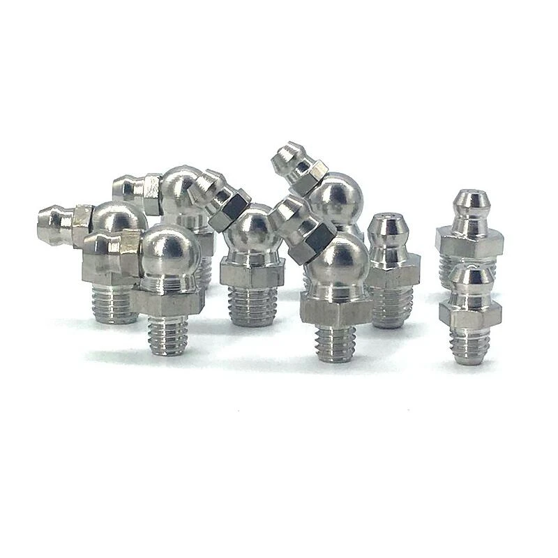 Stainless Steel Grease Nipple SS201 SS304 Metric Male Thread Straight Elbow Type Oil Zerk Fitting for Grease Gun