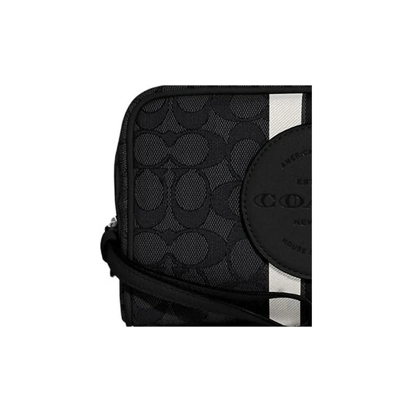 COACH Dempsey Leather Wrist Bag Makeup Bag Small Women's Black C9119-SVRT6 view 5