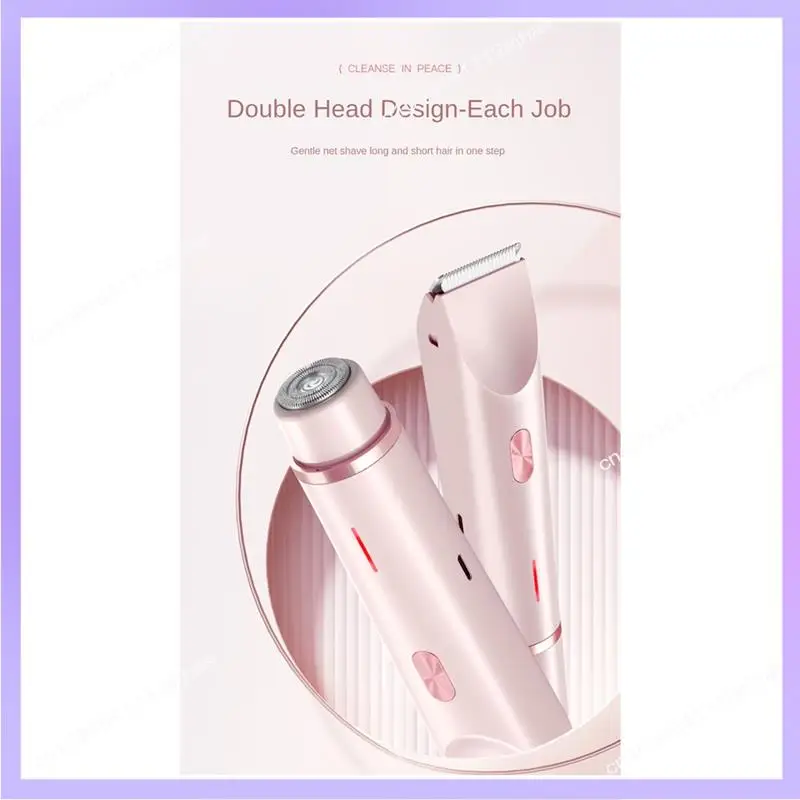 N83R بيكيني المتقلب للنساء ماكينة حلاقة كهربائية 2 في 1 إزالة شعر الجسم والوجه رأس مزدوج للوجه العانة تحت الإبط الساقين
