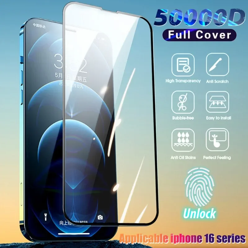 For iPhone 16/16 Plus/16 Pro/16 Pro Max Tempered Glass Screen Protectors HD Clear Camera Lens Protective Films for IPhone16Pro