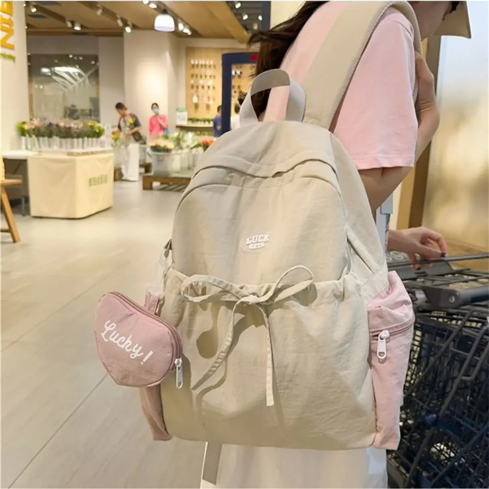 

Fashion Nylon School Backpack Trendy Cute Travel Rucksack Comfortable Large Capacity Shoulder Bag Hiking