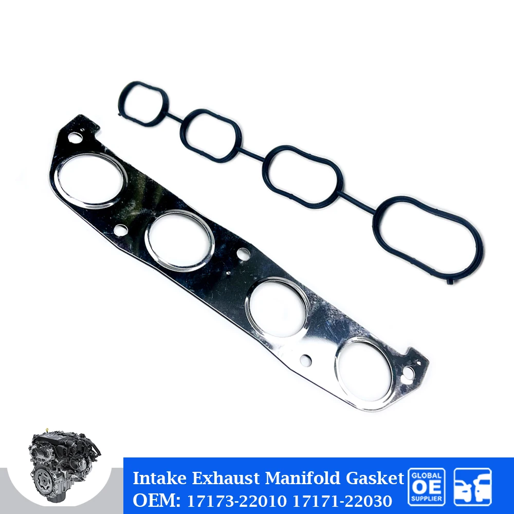 For Toyota Lexus Corolla Celica 1ZZ FE ZZE122 Engine Intake Exhaust Manifold Gasket Set Car Accessories 17173-22010 17171-22030