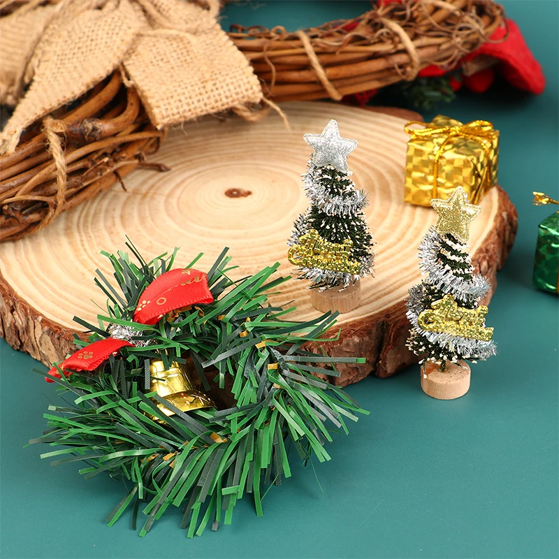 1:12 Dollhouse Miniature Christmas Decor Garland Christmas Tree Ornament DIY Dolls House Home Xmas Scene Decor Model Toy